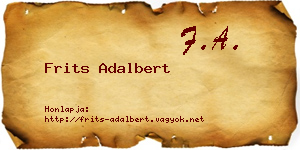 Frits Adalbert névjegykártya